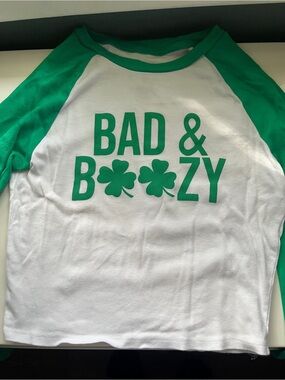 OG BABE Bad & Boozy Baseball Style Long Sleeve Shirt